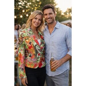 Maximalist Boho Bold Artsy Floral Paisley Insight New York 10 Tailored Blazer